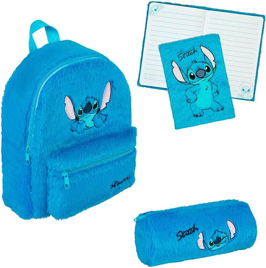 UNDERCOVER Kinderrugzak Lilo & Stitch pluche Rugzak + pluche etui + pluche notitieboek A5 (set 3-delig) - Foto 9