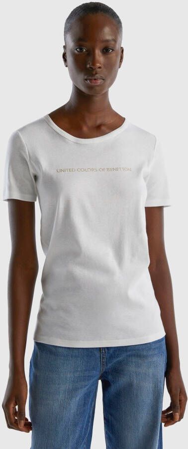 United Colors of Benetton T-shirt met glinsterende print (1-delig)