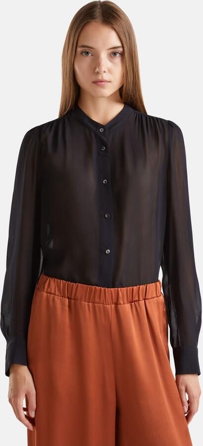 United Colors of Benetton Overhemd met lange mouwen met elegante staande kraag - Foto 4