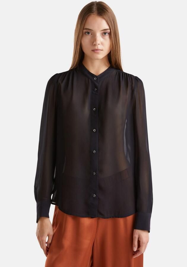 United Colors of Benetton Overhemd met lange mouwen met elegante staande kraag - Foto 2