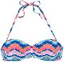 Venice Beach strapless bandeau bikinitop met all over print blauw roze - Thumbnail 2