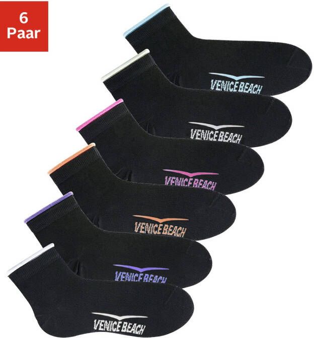 Venice Beach Korte sokken met knelvrije boord (set 6 paar)