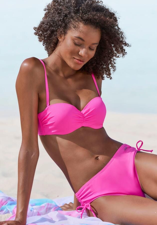 Venice Beach Bandeau-bikinitop Lucky van geribbelde structuurstof - Foto 7