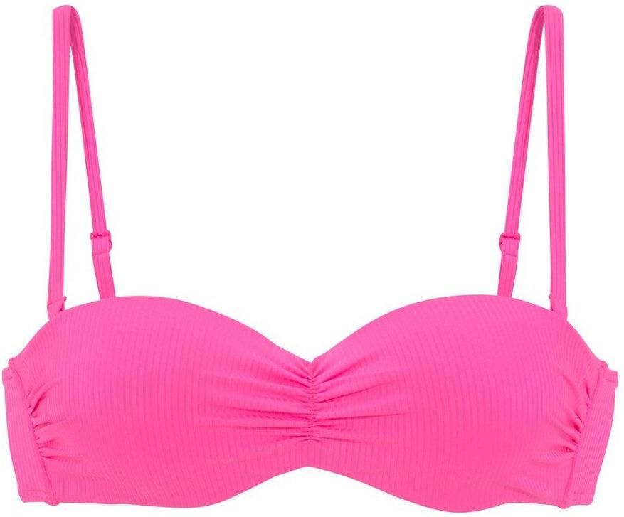 Venice Beach Bandeau-bikinitop Lucky van geribbelde structuurstof