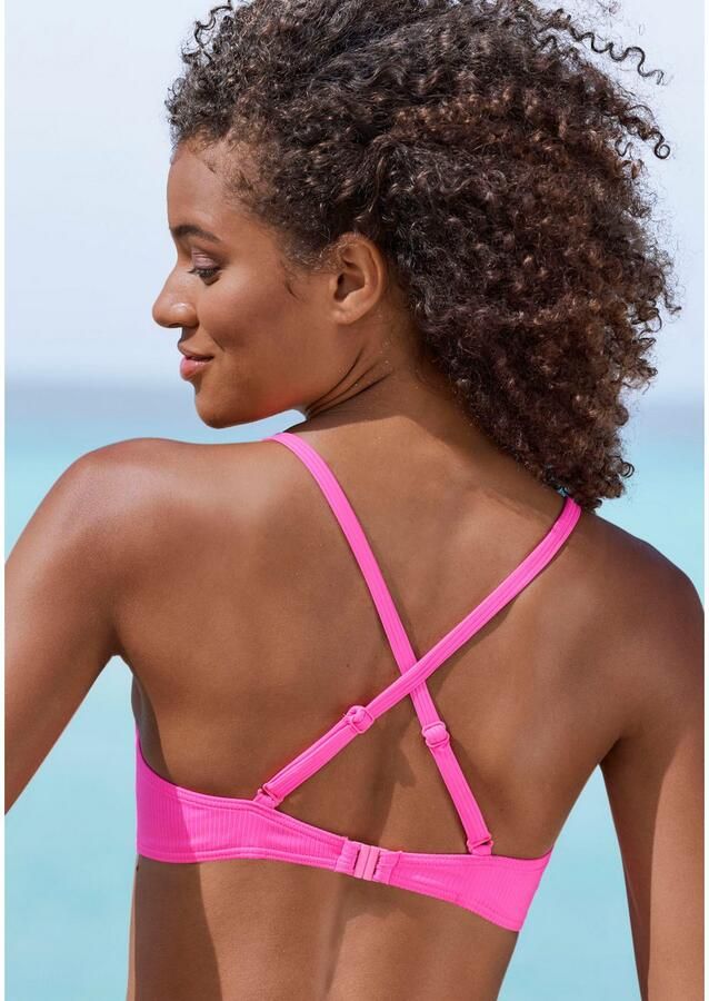 Venice Beach Bandeau-bikinitop Lucky van geribbelde structuurstof - Foto 3