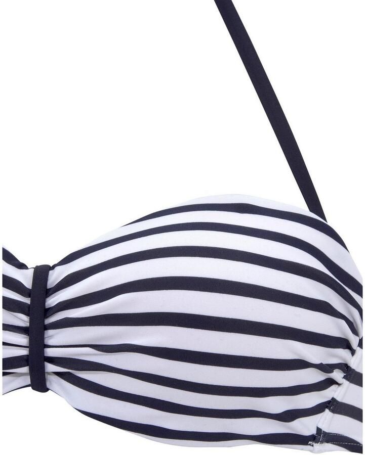 Venice Beach gestreepte strapless bandeau bikinitop wit marine - Foto 3