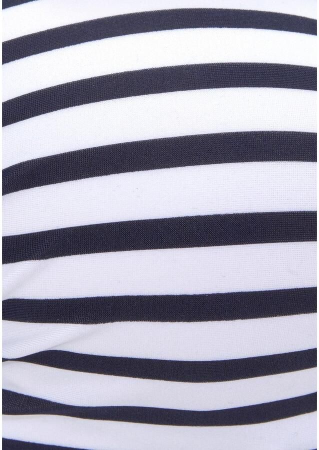 Venice Beach gestreepte strapless bandeau bikinitop wit marine - Foto 5