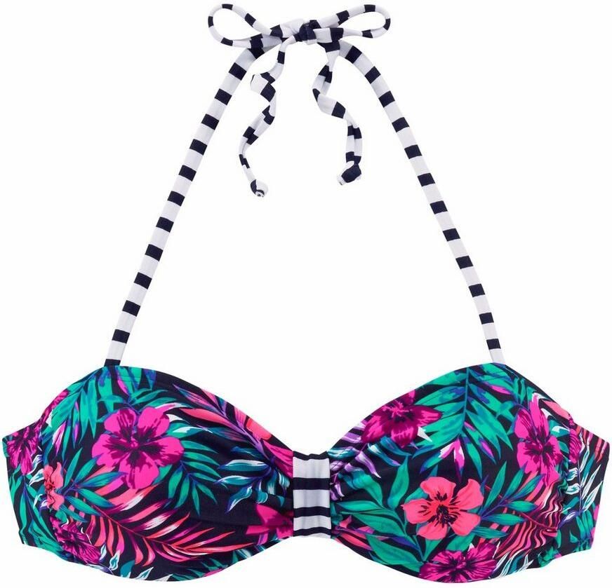 Venice Beach Bandeau-bikinitop Summer met contrastkleurige lus