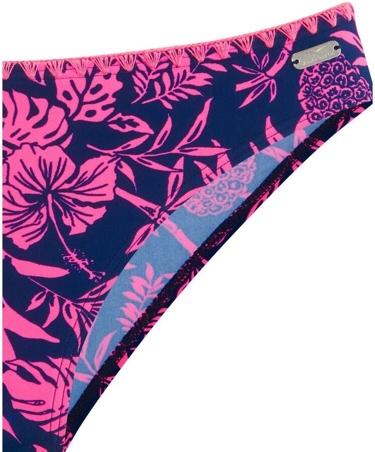 Venice Beach Beugelbikini in bandeaumodel Kensi met contrastkleurige gehaakte rand