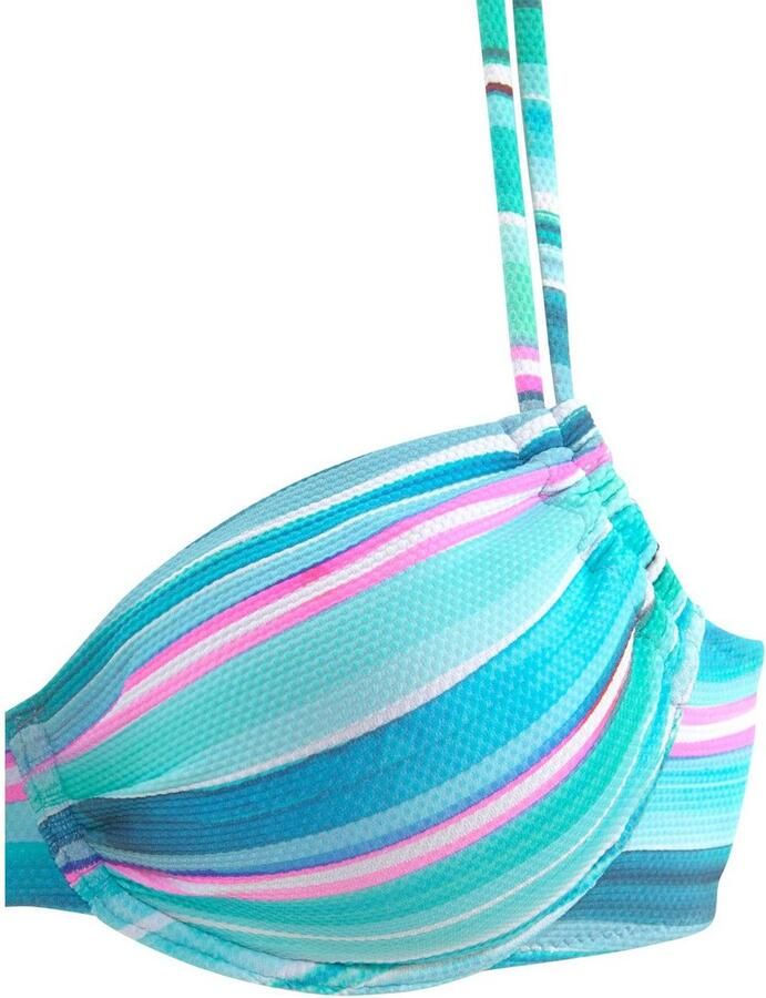 Venice Beach Beugelbikini in gestreepte piquékwaliteit