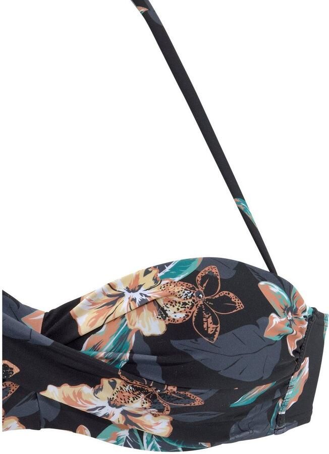 Venice Beach Beugelbikinitop in bandeaumodel Lori tropische hibiscusbloemprint gewatteerde cups uitneembare kussens - Foto 2