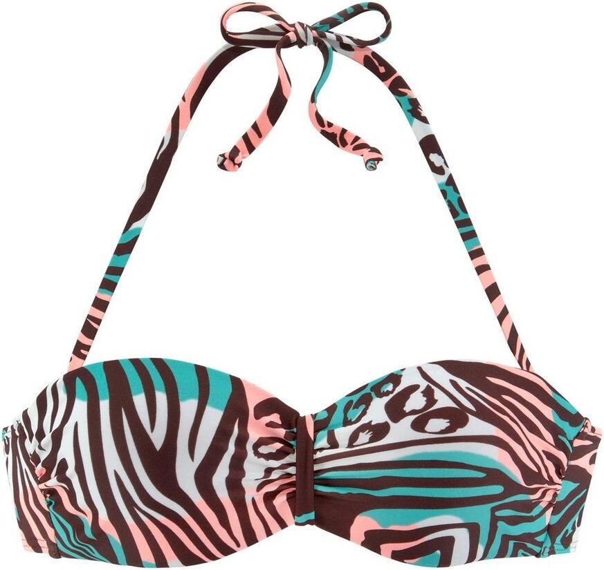 Venice Beach Beugelbikinitop in bandeaumodel MAIA met trendy animal-print