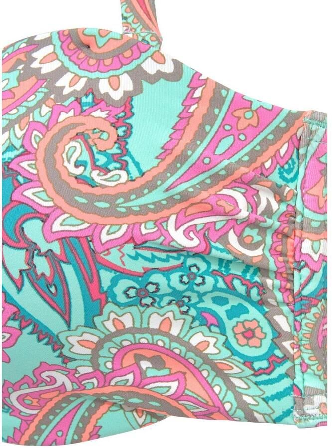 Venice Beach Beugelbikinitop in bandeaumodel Paislee bedrukt gewatteerde cups zijstaven afneembare bandjes - Foto 3