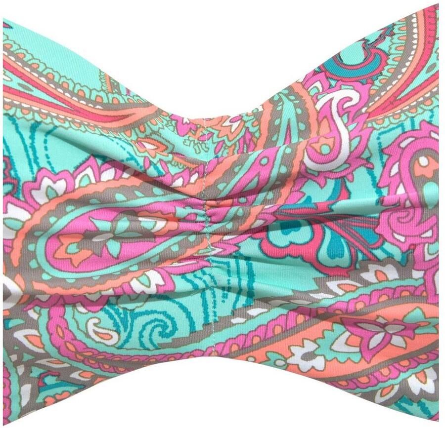 Venice Beach Beugelbikinitop in bandeaumodel Paislee bedrukt gewatteerde cups zijstaven afneembare bandjes