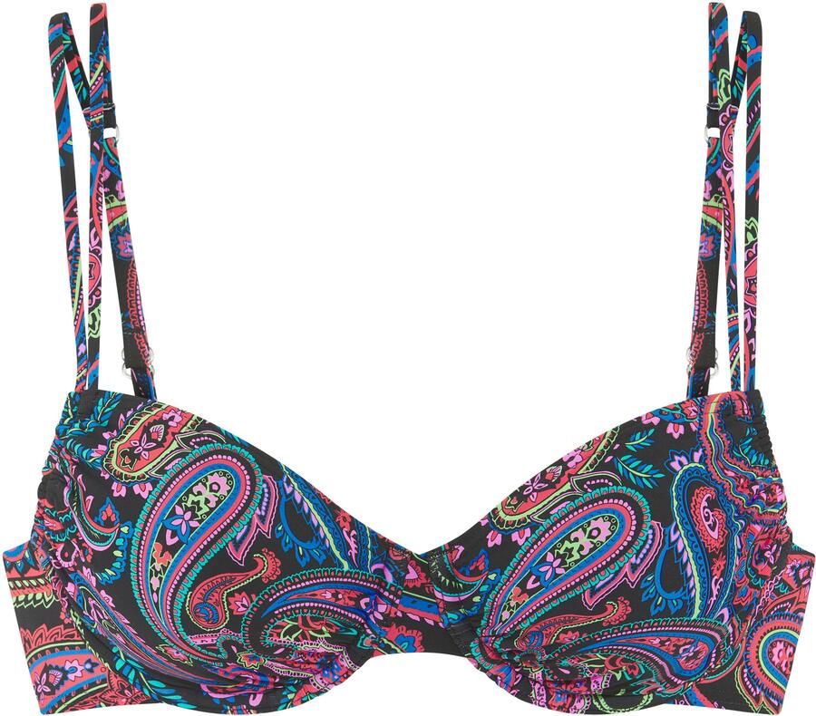 Venice Beach Beugelbikinitop Paislee bedrukt verstelbare dubbele bandjes uitneembare softcups mix-kini - Foto 4