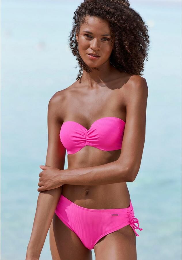 Venice Beach Bikinibroekje Lucky van geribbelde structuurstof - Foto 3