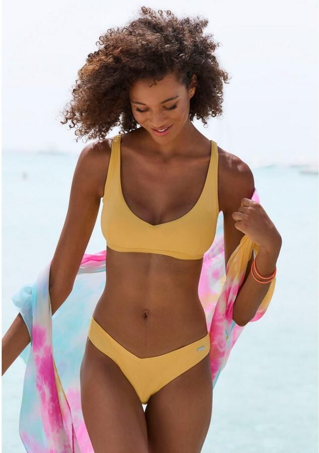 Venice Beach Bikinibroekje Lucky van geribbelde structuurstof - Foto 3