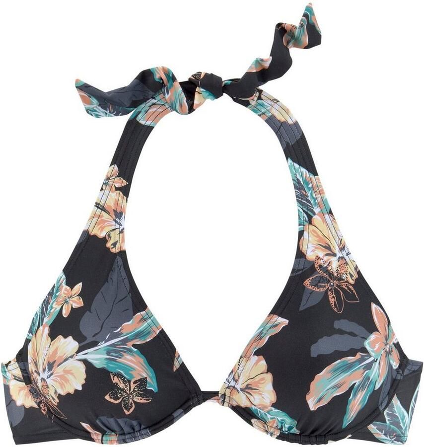Venice Beach Bikinitop met beugels Lori Druk met trendy hibiscus bloemen uitneembare softcups