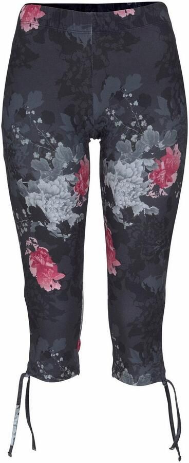 Venice Beach Caprilegging met plooien aan de zijkanten en all-over print 3 4 lengte stretch - Foto 3