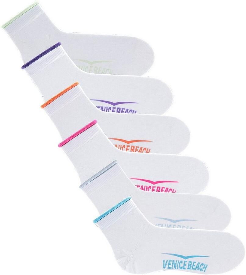 Venice Beach Korte sokken met knelvrije boord (set 6 paar)