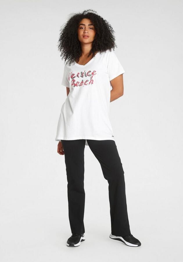 Venice Beach Lang shirt Lange mouwen losse pasvorm met logoprint hartvormige hals - Foto 4