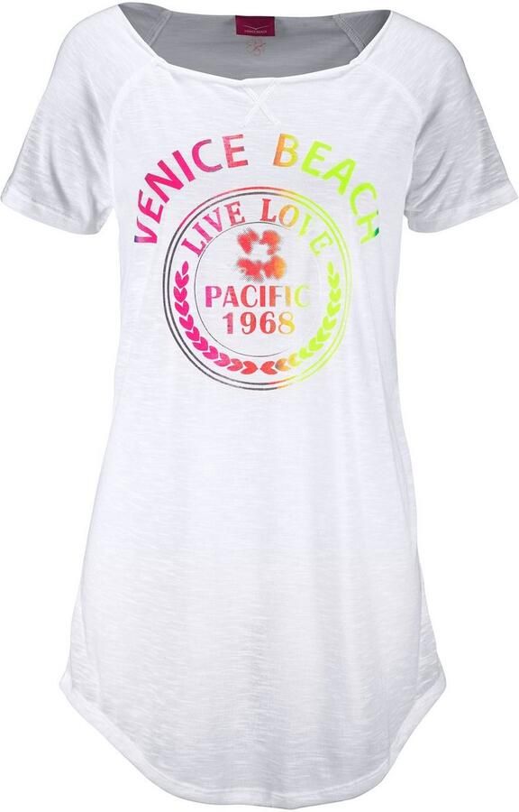 Venice Beach Lang shirt met print aan de voorkant overhemdblouse strandjurk licht en luchtig - Foto 5