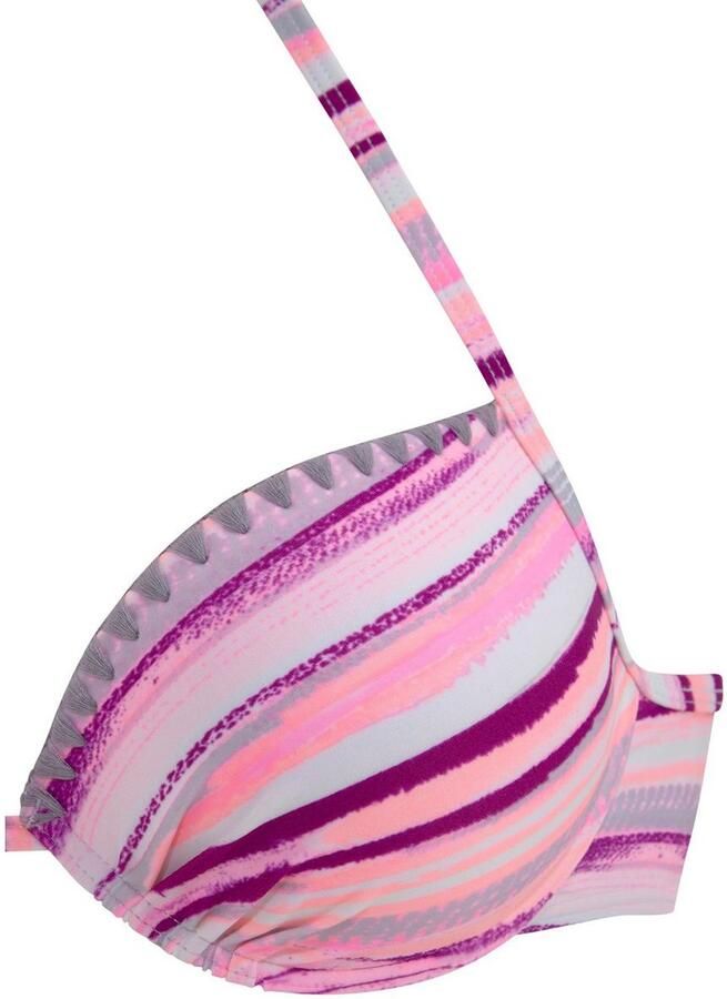 Venice Beach Push-upbikini met gehaakte randen bij de cup en aan de broek