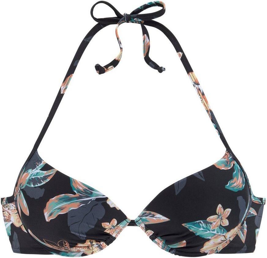 Venice Beach Push-upbikinitop Lori gewatteerde cups met geïntegreerd push-up effect in de nek te strikken