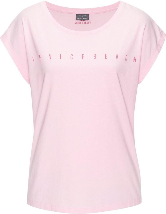 Venice Beach Shirt met korte mouwen met frontprint t-shirt van katoenmix basic casual