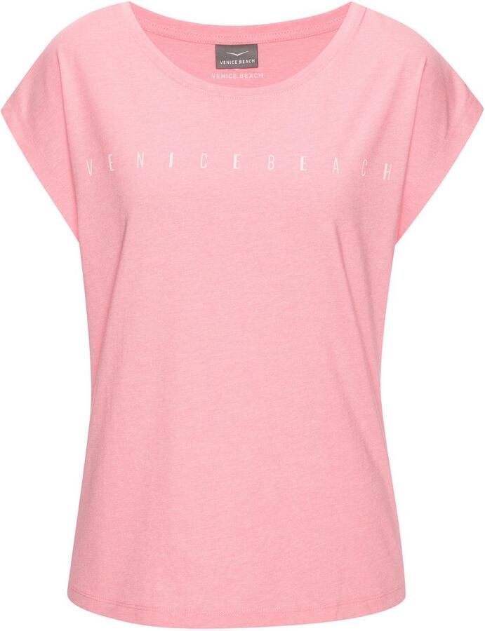 Venice Beach Shirt met korte mouwen met frontprint t-shirt van katoenmix basic casual