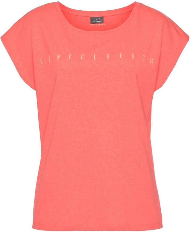 Venice Beach Shirt met korte mouwen met logoprint op de voorkant katoenen t-shirt sportief-casual basic