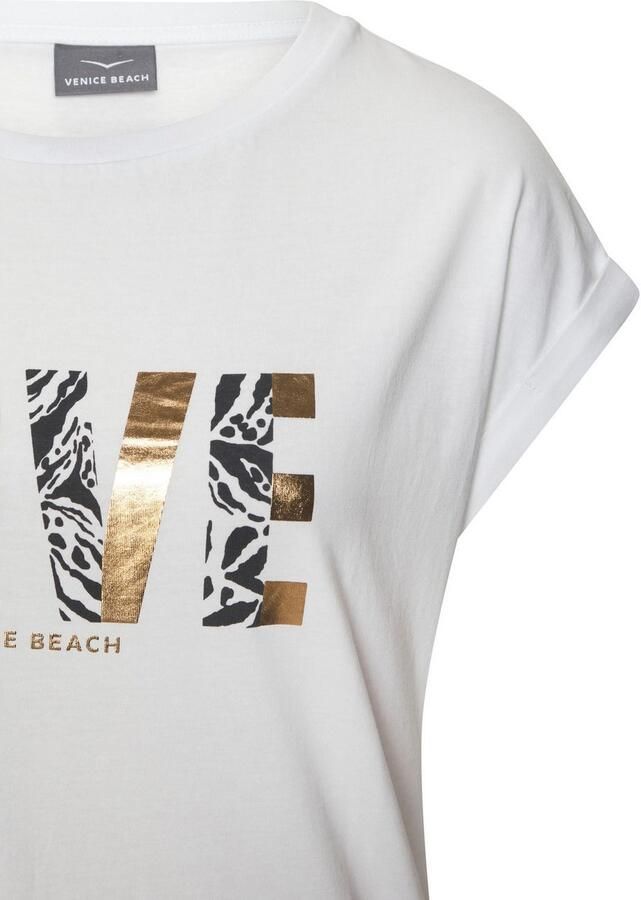 Venice Beach Shirt met korte mouwen met print op de voorzijde katoenen t-shirt losse pasvorm - Foto 3