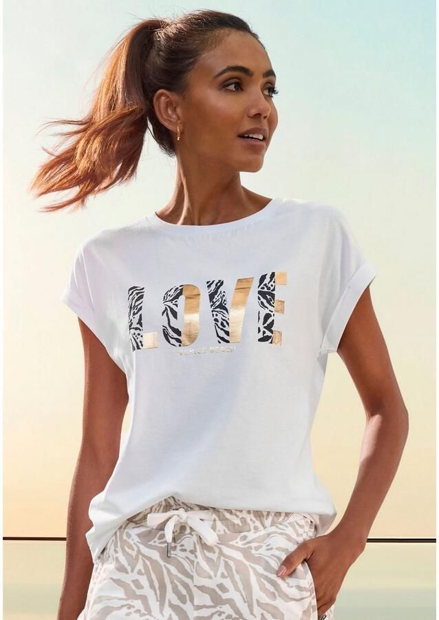 Venice Beach Shirt met korte mouwen met print op de voorzijde katoenen t-shirt losse pasvorm - Foto 5