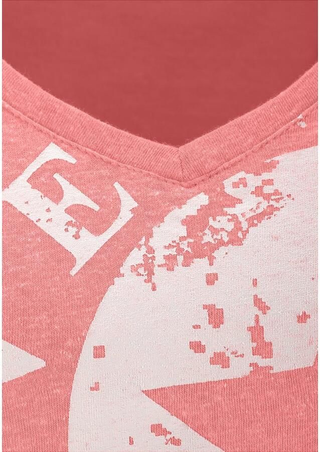 Venice Beach Strandshirt met logoprint van gemêleerde stof vintage look sportief-casual - Foto 2