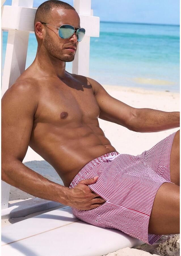 Venice Beach Zwemshort met seersucker-effect - Foto 4