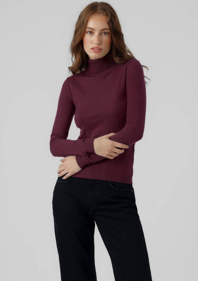 Vero Moda Gebreide pullover met geribde col model 'HAPPINESS'