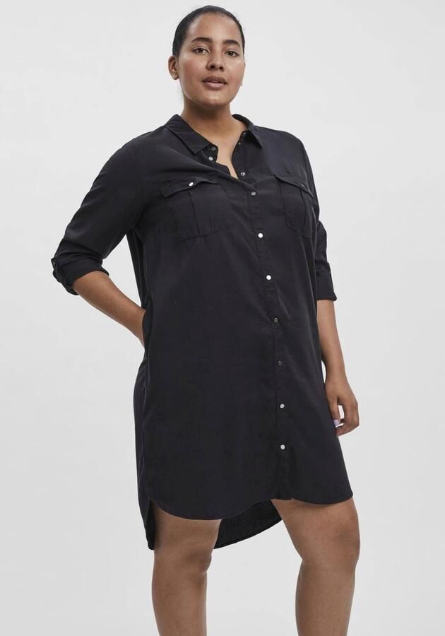 Vero Moda Curve Jeans jurk VMSILA LS SHORT DRESS MIX GA CURVE NOOS - Foto 3