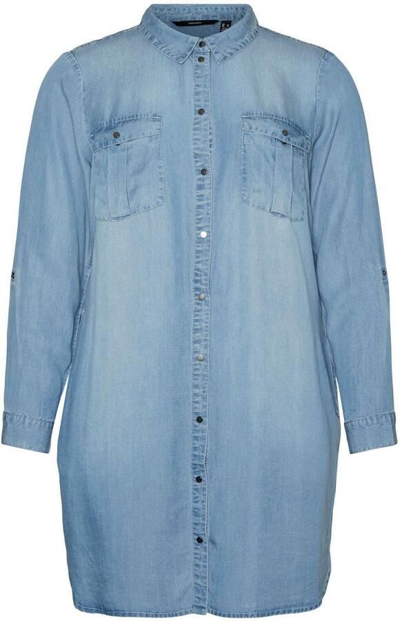 Vero Moda Curve Jeans jurk VMSILA LS SHORT DRESS MIX GA CURVE NOOS - Foto 2