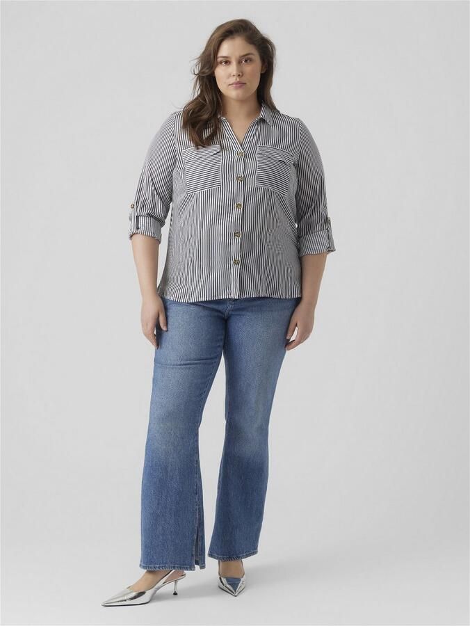 Vero Moda Curve Overhemdblouse VMBUMPY L S SHIRT NEW CURVE GA NOOS - Foto 3