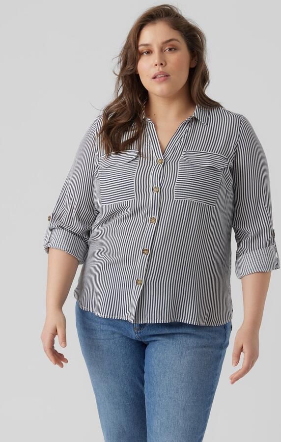 Vero Moda Curve Overhemdblouse VMBUMPY L S SHIRT NEW CURVE GA NOOS - Foto 5