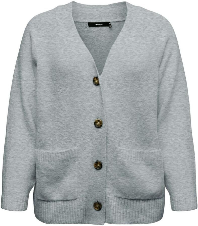 Vero Moda Curve Vest VMCBOOM LS V-NECK BUTTON CARDI NOOS CUR - Foto 3