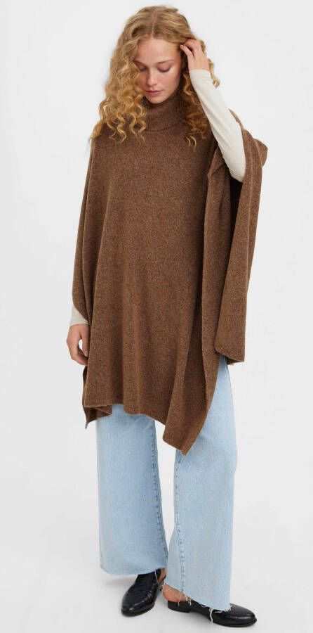 Vero Moda Stijlvolle Plaza Poncho voor dames Bruin Dames