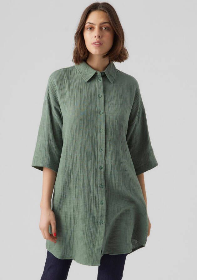 Vero Moda Jurk met overhemdkraag VMNATALI 3 4 LONG OVERSHIRT NOOS met 3 4 mouwen