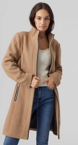 Vero Moda Outdoor Lange damesjas met strikceintuur model 'BESSY'