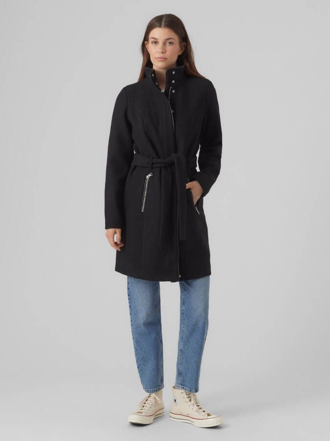Vero Moda Outdoor Lange damesjas met strikceintuur model 'BESSY'