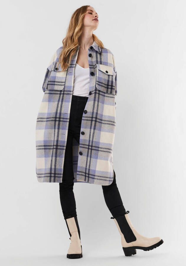 Vero Moda Korte jas VMNELLY CHECK LONG COAT
