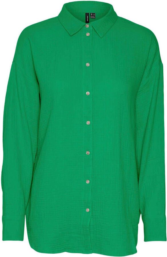 VERO MODA blouse VMNATALI met textuur groen