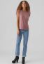 Vero Moda Ava Plain Dames T-shirt Stijlvol en Comfortabel Roze Dames - Thumbnail 2