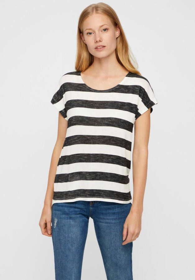 Vero Moda Regular fit T-shirt van viscosemix model 'WIDE STRIPE' - Foto 4