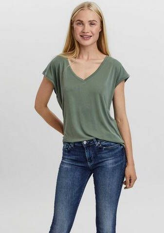 Vero Moda Shirt met V-hals VMFILLI SS V-NECK TEE GA NOOS in een materialenmix met tencel™ modal - Foto 1